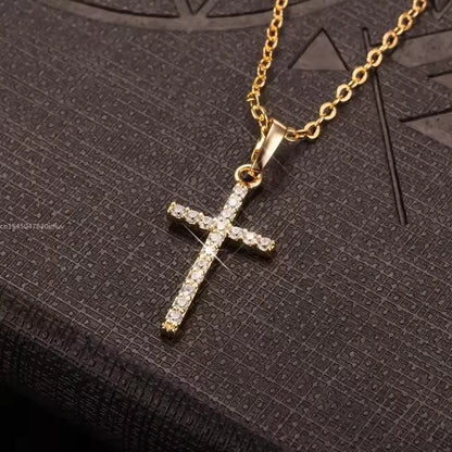 Luxury Zircon Cross Pendants Necklace