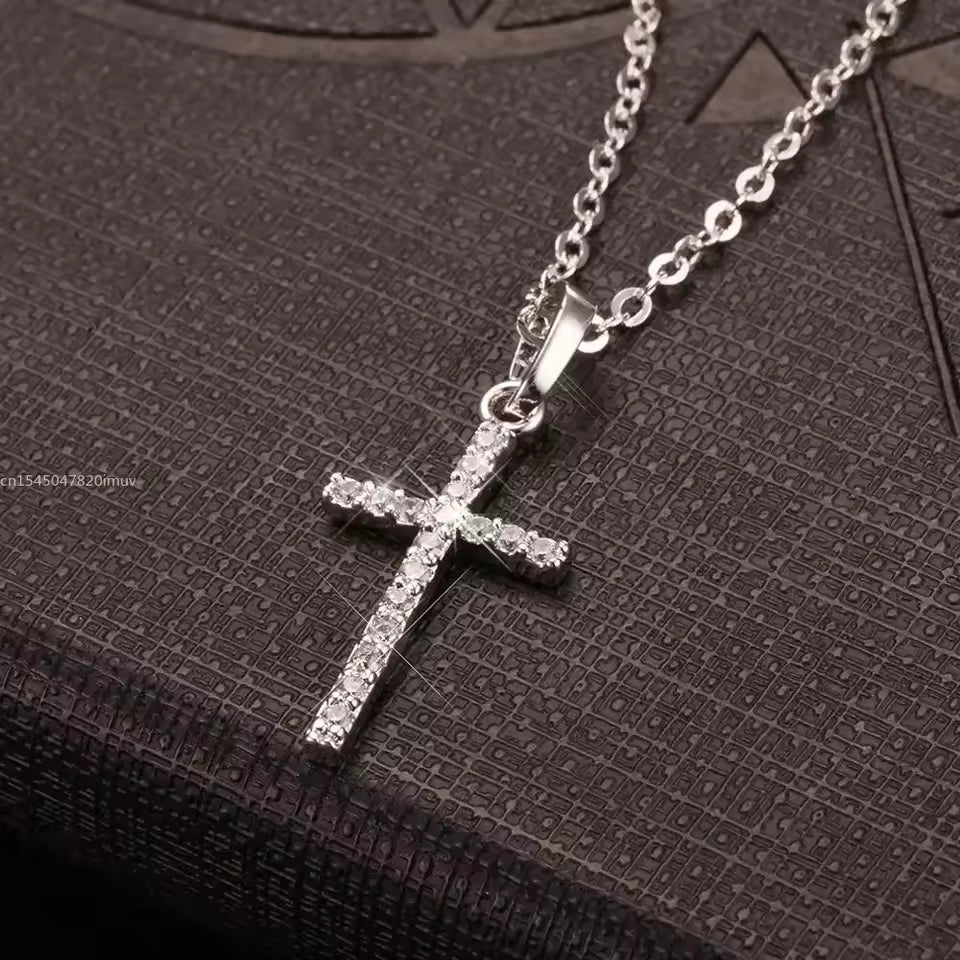 Luxury Zircon Cross Pendants Necklace