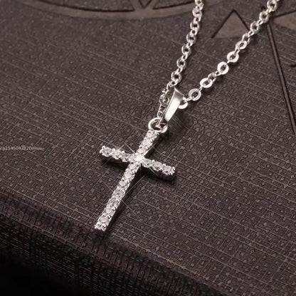 Luxury Zircon Cross Pendants Necklace